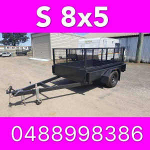 8x5 heavy duty box trailer with cage full checker plate Aus made