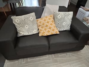 Leather 3 and 2 seater sofa from Plush excellent condition bundle