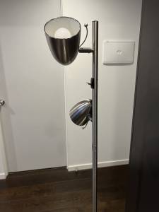 Stainless steel 2 light standing floor lamp