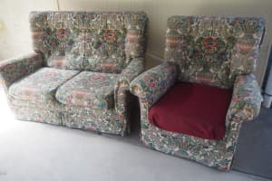 Two seater lounge plus chair