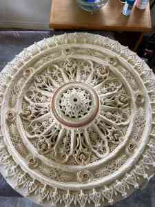 Ceiling Rose 100cm wide pattern is Old Melbourne Painted in Neutral