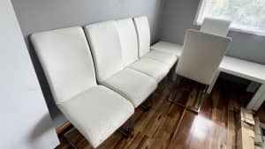 White Dining Chairs (6)