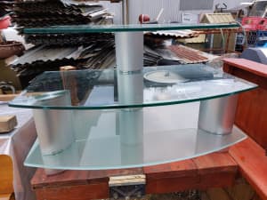 TV stand, glass 3 tier