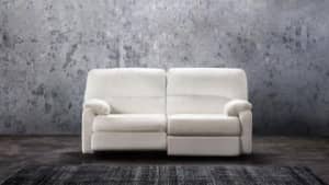 White leather lounge with Reclining Action