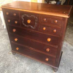 A Victorian Cedar Seven Drawer Chest of Drawers