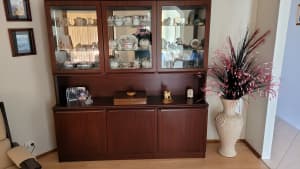 Superior quality timber and glass display cabinet
