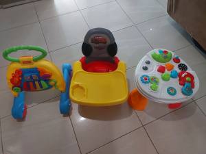 Childs seat (Cars brand)and activities toys.