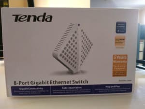 Tenda 8 Port Gigabit Ethernet Switch New Not Used