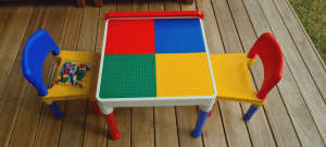Lego blocks table and chairs