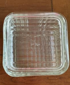 VINTAGE 1930 CLEAR DEPRESSION GLASS BUTTER BOX $50