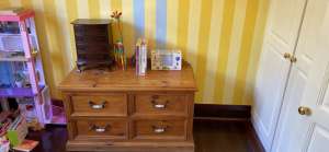 Solid wooden dresser with porcelain handles