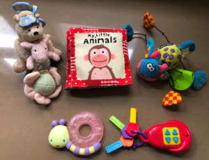 Great bundle of 5 baby educational sensory toys $80 in value