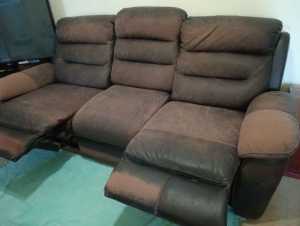 FREE...... BROWN LEATHER RECLINER COUCH