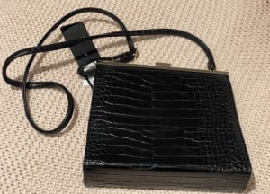 Brand new with tag black snakeskin look bag