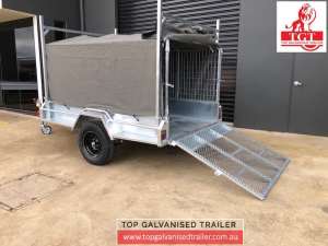 8x5 Single Axle Trailer with Electric Brake Caged Galvanised Trailers