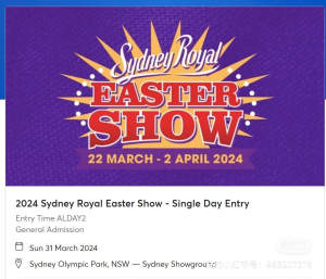 easter show ticket 1 concession available