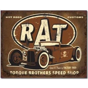 Torque Brothers Rat Hot Rod Metal Tin Sign 40.5x31.5 Genuine USA