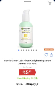 BRAND NEW Garnier Green Labs Pinea-C Brightening Serum Cream 72mL