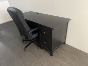 IKEA black desk and char as pictured