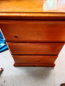 Set of two Balmoral solid wood 3 drawer chests of drawers 
