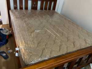 Bed, posturepedic Mattress, 2 side tables
