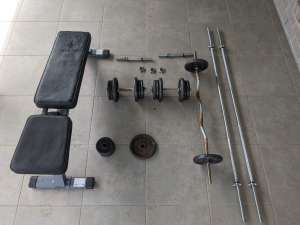 Weight set with bench