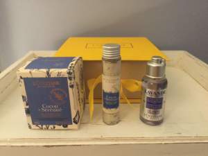LOCCITANE EN PROVENCE 3 PIECE RELAXING GIFT SET IN GIFT BOX