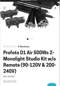 profoto D1 Air 500w studio light kit