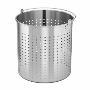 98L 18/10 Stainless Steel Perforated Stockpot Basket Pasta Strain...