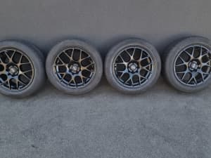 15inch Kings Cheetah Wheels 4 Studs with New 185/55/15 Hankook Tyres