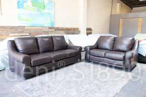 American Genuine Leather 5 Seater Lounge Suite. Excellent Condition