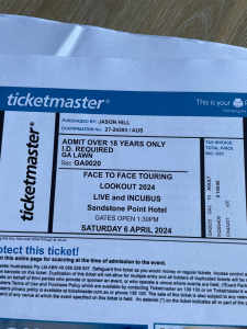 Two tickets to Lookout Festival 6th April 2024 Sandstone Point Hotel