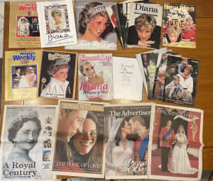 Vintage Lady Di /royal family magazine/ newspaper bundle x 27 items