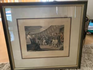 Antique print 1816 Lord Nelsons ship
