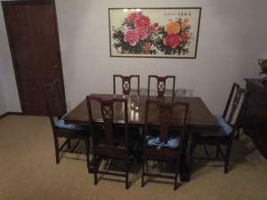 Antique Jarrad Dining Table and 6 Chairs