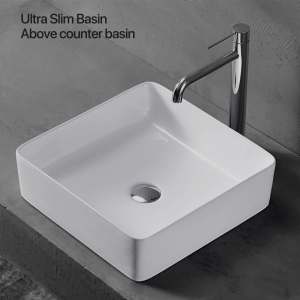 410x410x135mm Gloss White Ultra Slim Fine Ceramic Basin