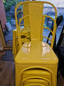8 x Tolix Chairs yellow 