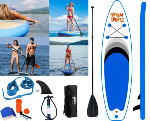 10.6FT Inflatable Paddle SUP Board Paddle Pump LegLeash BagPack Repair