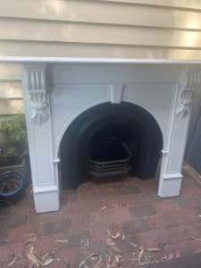 Victorian fireplace and insert