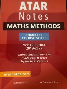 ATAR Notes Maths Methods VCE Units 3 & 4