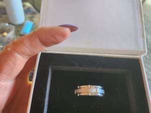 Mens engagement ring stainless steel large worth $250