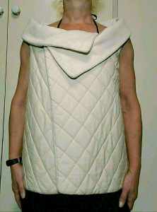EUROPEAN CULTURE by David Peppicelli Cream Styled Puffy Vest