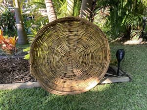 Giant woven cane basket. Suit boho interior.