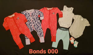 Bonds size 000 clothing bundle
