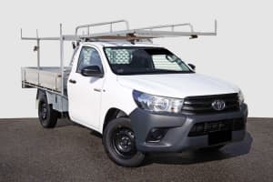2018 Toyota Hilux TGN121R Workmate White Sports Automatic Cab Chassis
