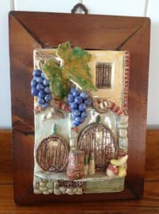 Framed 3D Italian Vineyard Scene