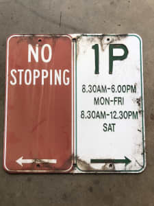Old Double Parking Signs - Great Mancave/Bar Signs