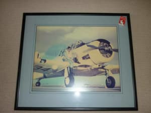 Limited Edition Framed Print of North American SNJ Texan Fighter Plane