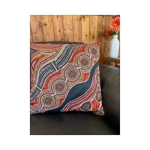 RICH LANDS Aboriginal Design Cushion Cover 0.5 x 0.5m