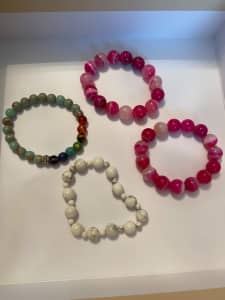 Assorted gemstone bracelets 